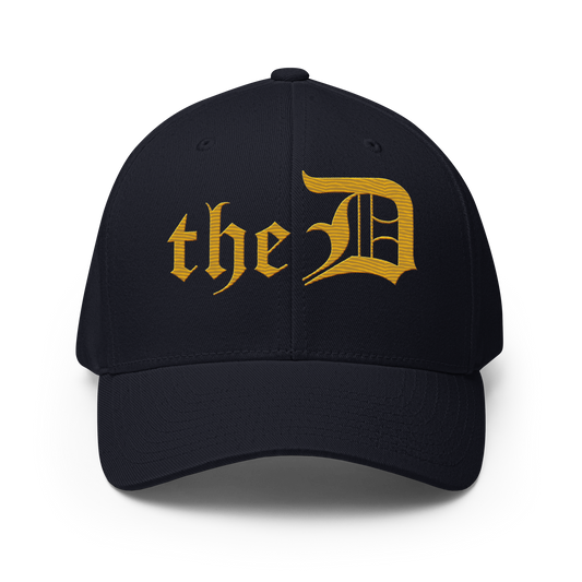 Detroit 'The D' Fitted Baseball Cap | Gold