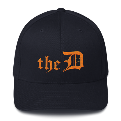 Detroit 'The D' Fitted Baseball Cap | Orange