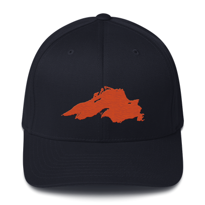 Lake Superior Fitted Baseball Cap | Maple Leaf Orange