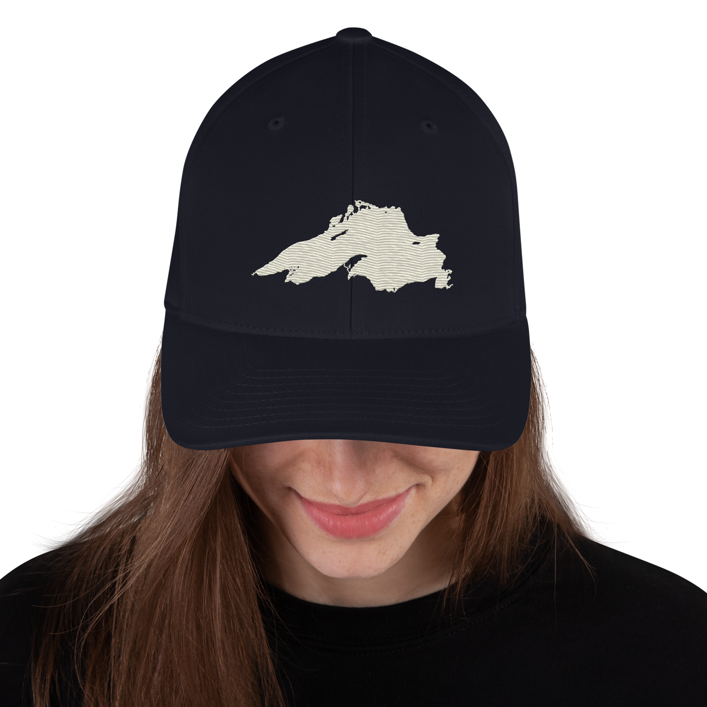 Lake Superior Fitted Baseball Cap | Ivory White