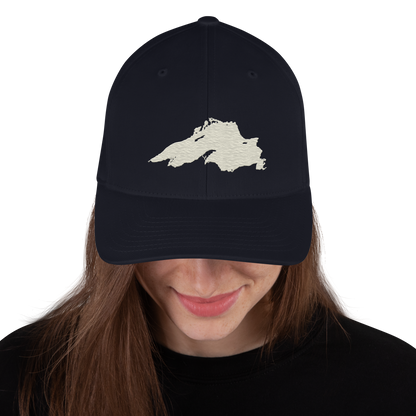 Lake Superior Fitted Baseball Cap | Ivory White