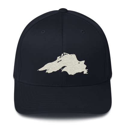 Lake Superior Fitted Baseball Cap | Ivory White