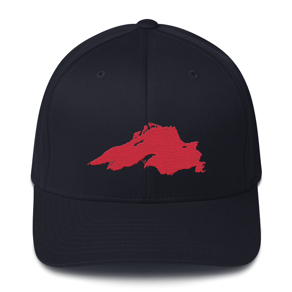Lake Superior Fitted Baseball Cap | Lighthouse Red