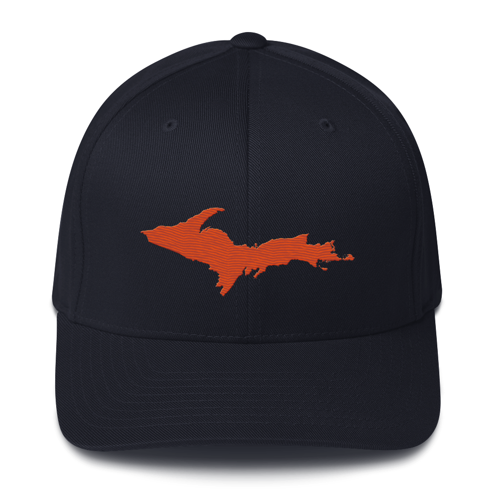 Upper Peninsula Fitted Baseball Cap | Maple Leaf Orange