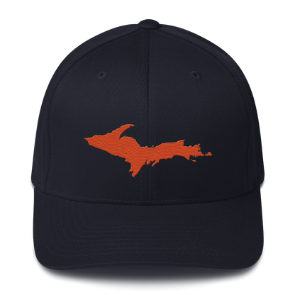 Upper Peninsula Fitted Baseball Cap | Maple Leaf Orange