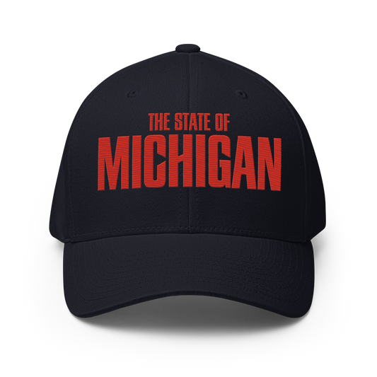'The State of Michigan' Fitted Baseball Cap | Flying Superhero Parody