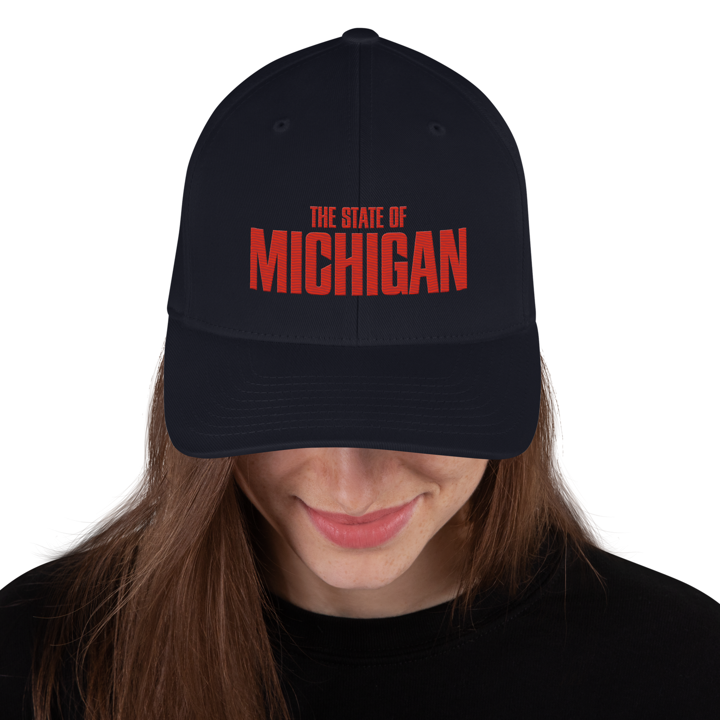 'The State of Michigan' Fitted Baseball Cap | Flying Superhero Parody