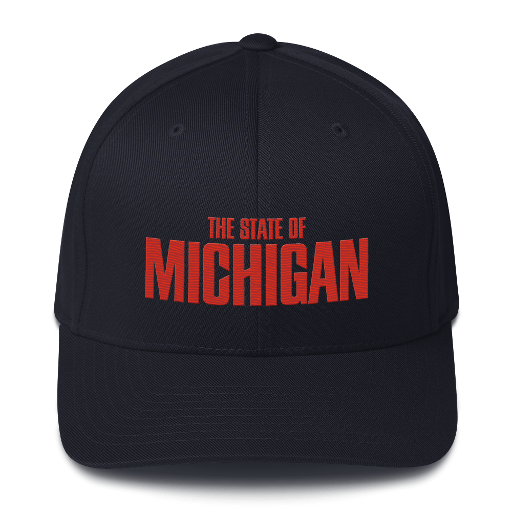 'The State of Michigan' Fitted Baseball Cap | Flying Superhero Parody