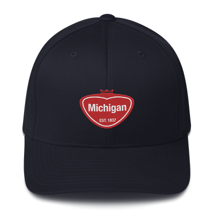 'Michigan EST 1837' Fitted Baseball Cap | Local Sodapop Parody