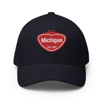 'Michigan EST 1837' Fitted Baseball Cap | Local Sodapop Parody