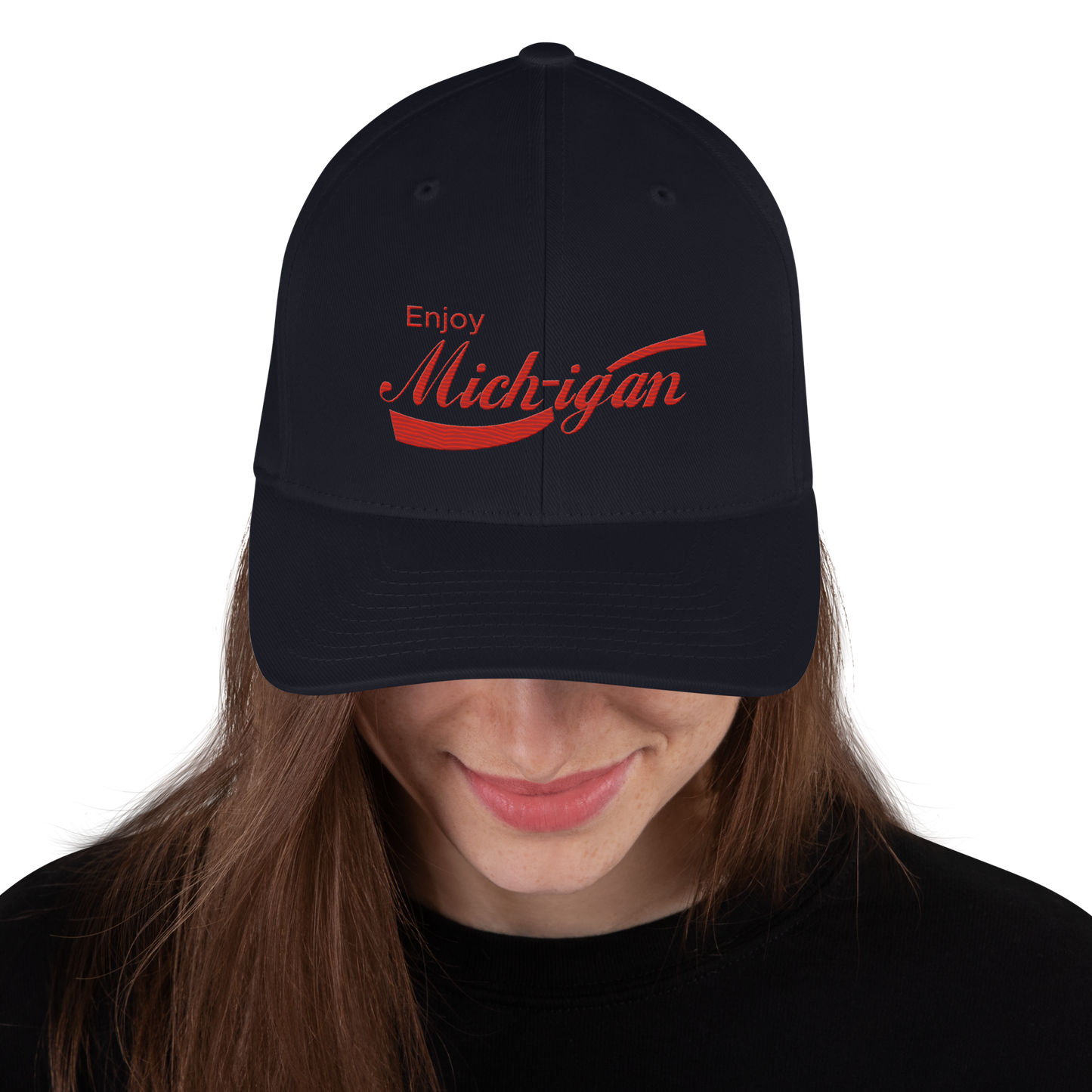 'Enjoy Michigan' Fitted Baseball Cap | Sodapop Parody