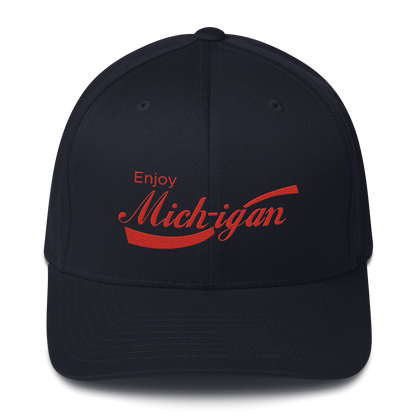 'Enjoy Michigan' Fitted Baseball Cap | Sodapop Parody