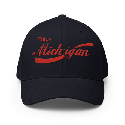 'Enjoy Michigan' Fitted Baseball Cap | Sodapop Parody