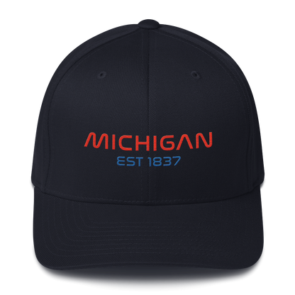 'Michigan EST 1837' Fitted Baseball Cap | Space Agency Parody