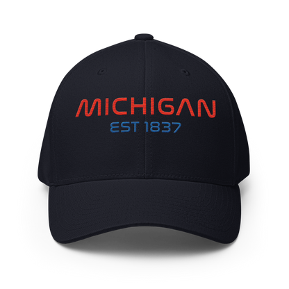 'Michigan EST 1837' Fitted Baseball Cap | Space Agency Parody