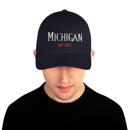 'Michigan EST 1837' Fitted Baseball Cap | Spooky Parody