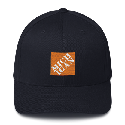 'Michigan' Fitted Baseball Cap | Construction Retail Parody