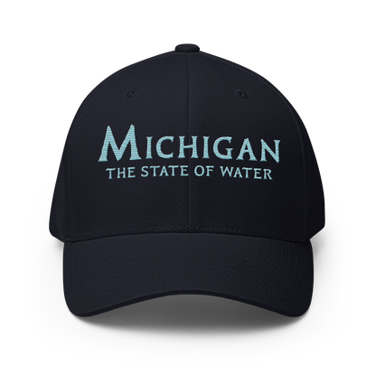 'Michigan The State of Water' Fitted Baseball Cap | Aquatic Sci-Fi Parody