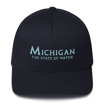 'Michigan The State of Water' Fitted Baseball Cap | Aquatic Sci-Fi Parody