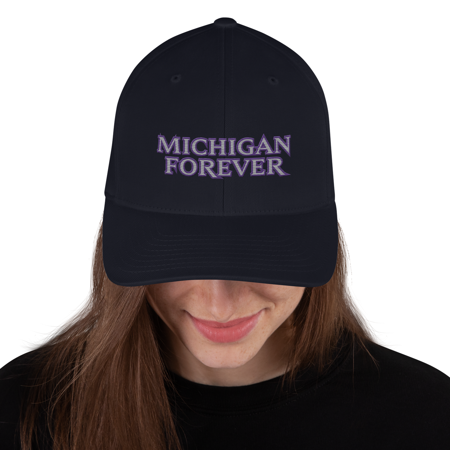 'Michigan Forever' Fitted Baseball Cap | African Cat Parody