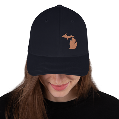 Michigan Fitted Baseball Cap | Copper Outline