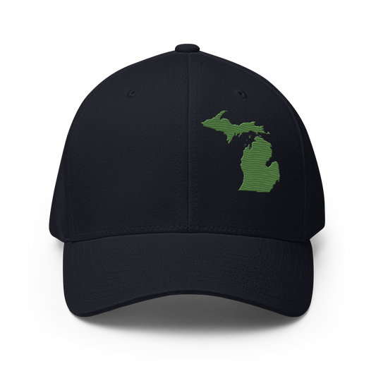 Michigan Fitted Baseball Cap | Pine Green Outline