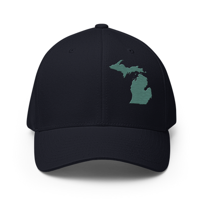 Michigan Fitted Baseball Cap | Copper Green Outline