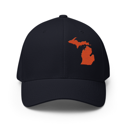 Michigan Fitted Baseball Cap | Maple Leaf Orange Outline