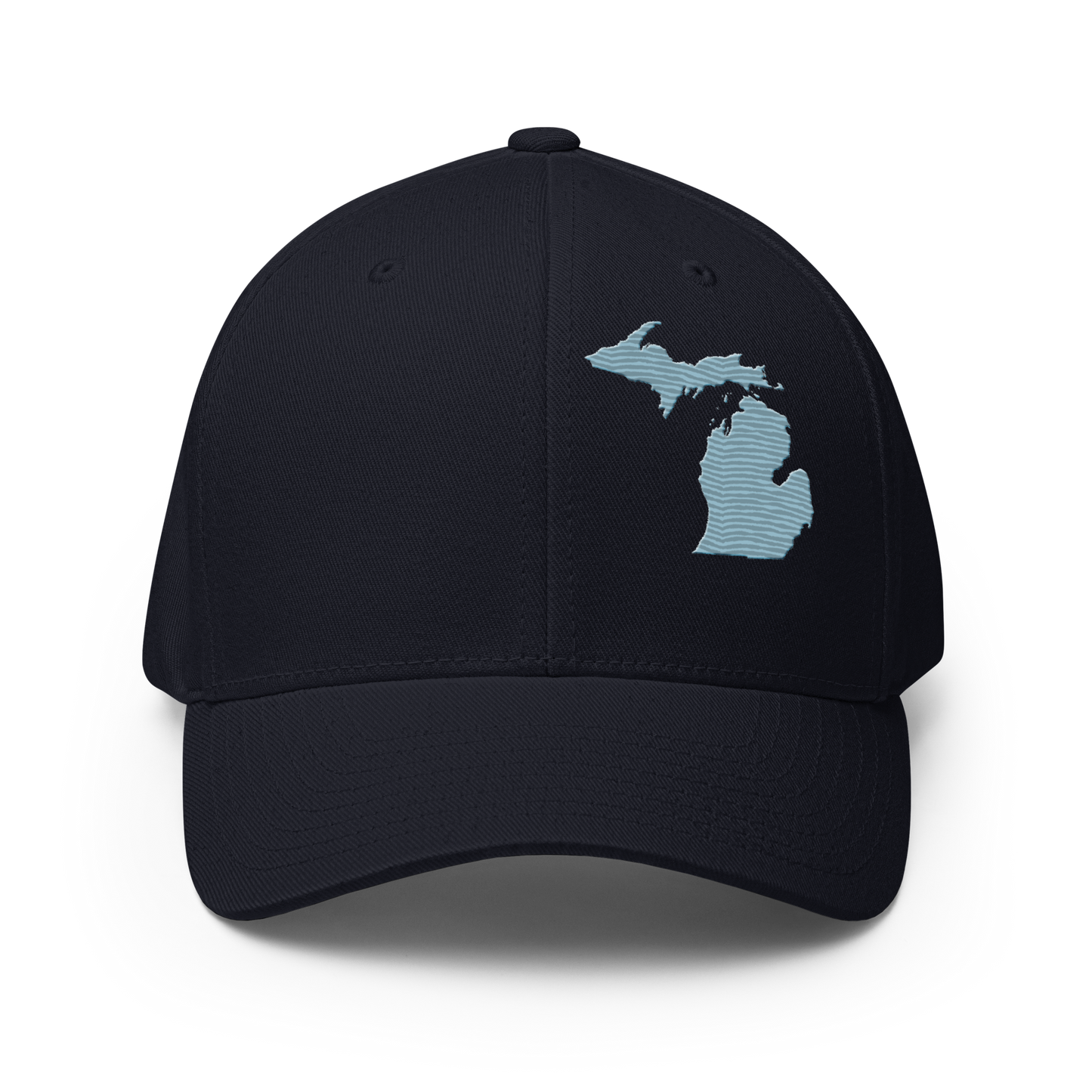 Michigan Fitted Baseball Cap | Opal Blue Outline