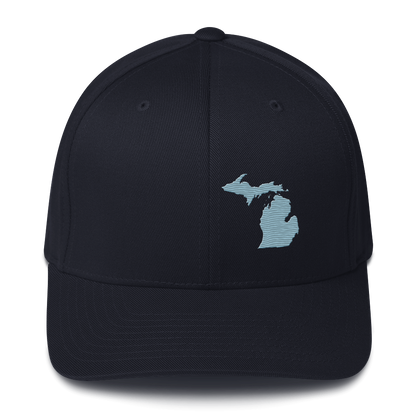 Michigan Fitted Baseball Cap | Opal Blue Outline