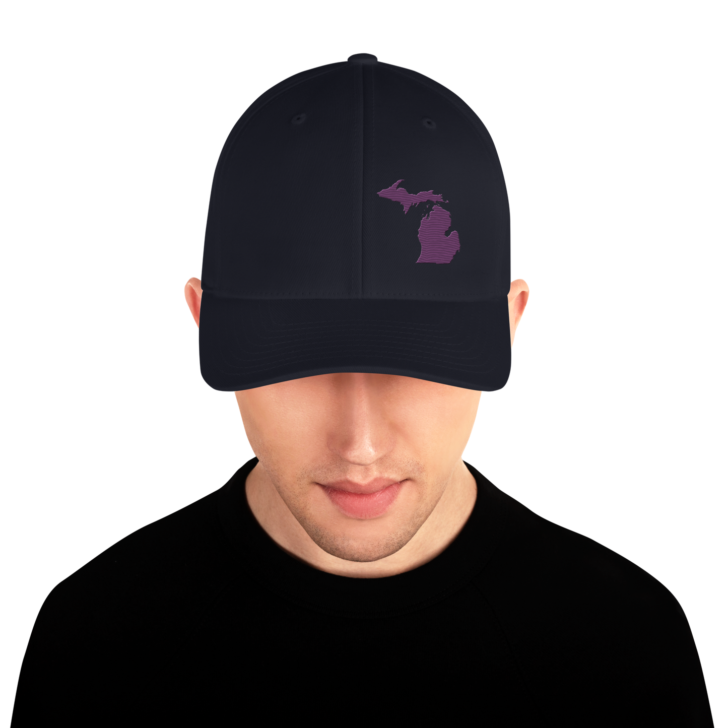 Michigan Fitted Baseball Cap | Plum Outline