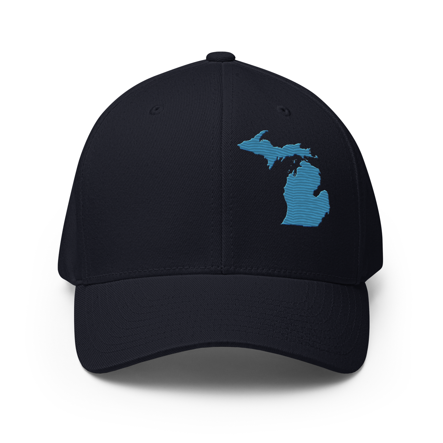 Michigan Fitted Baseball Cap | Traverse Blue Outline