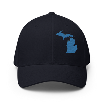 Michigan Fitted Baseball Cap | Superior Blue Outline