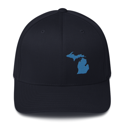 Michigan Fitted Baseball Cap | Superior Blue Outline