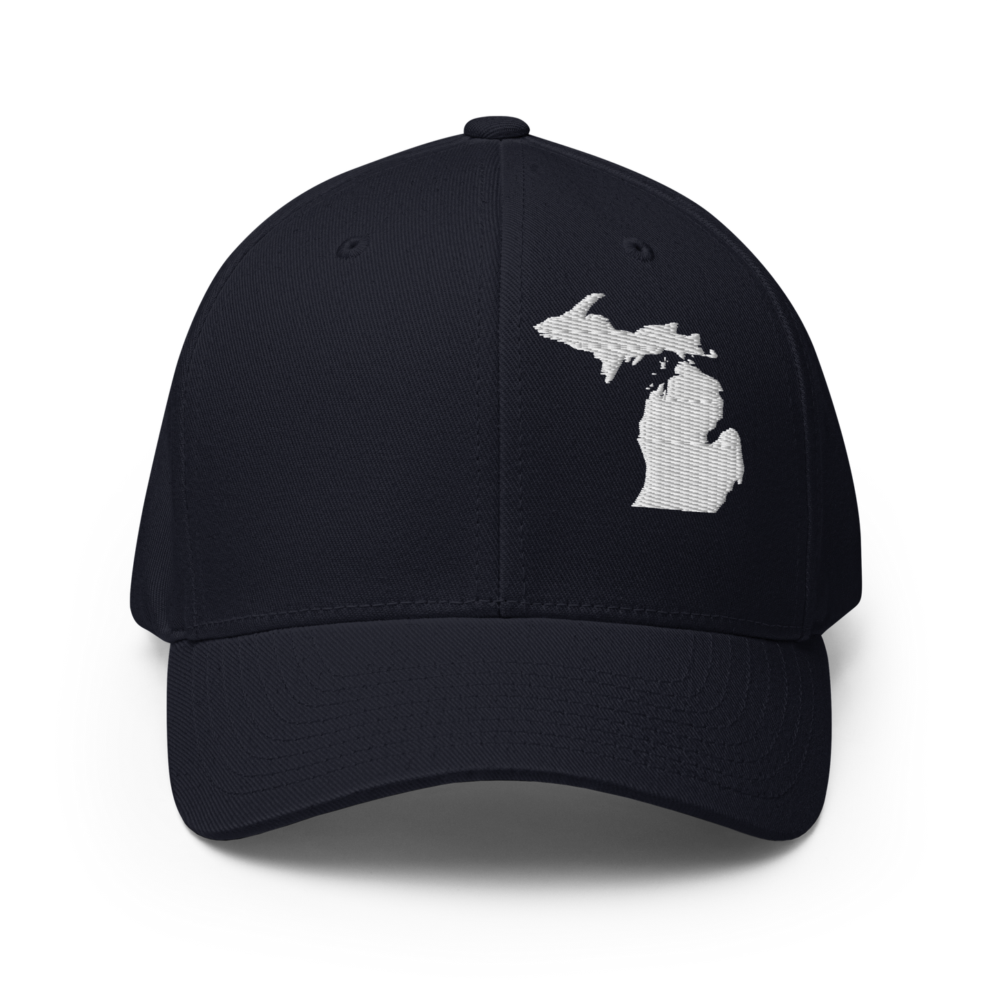 Michigan Fitted Baseball Cap | White Outline