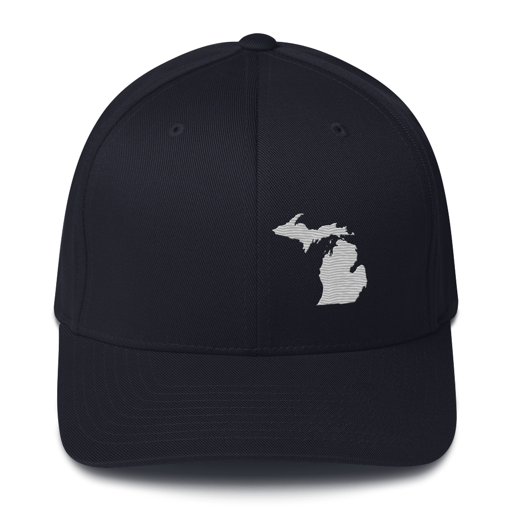 Michigan Fitted Baseball Cap | Platinum Outline