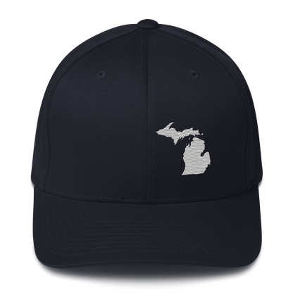 Michigan Fitted Baseball Cap | Platinum Outline