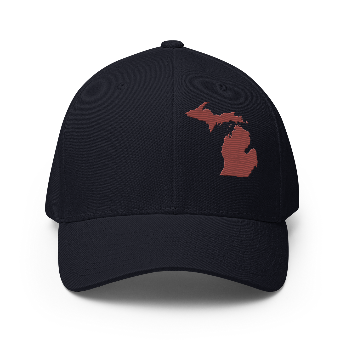 Michigan Fitted Baseball Cap | Ore Dock Red Outline