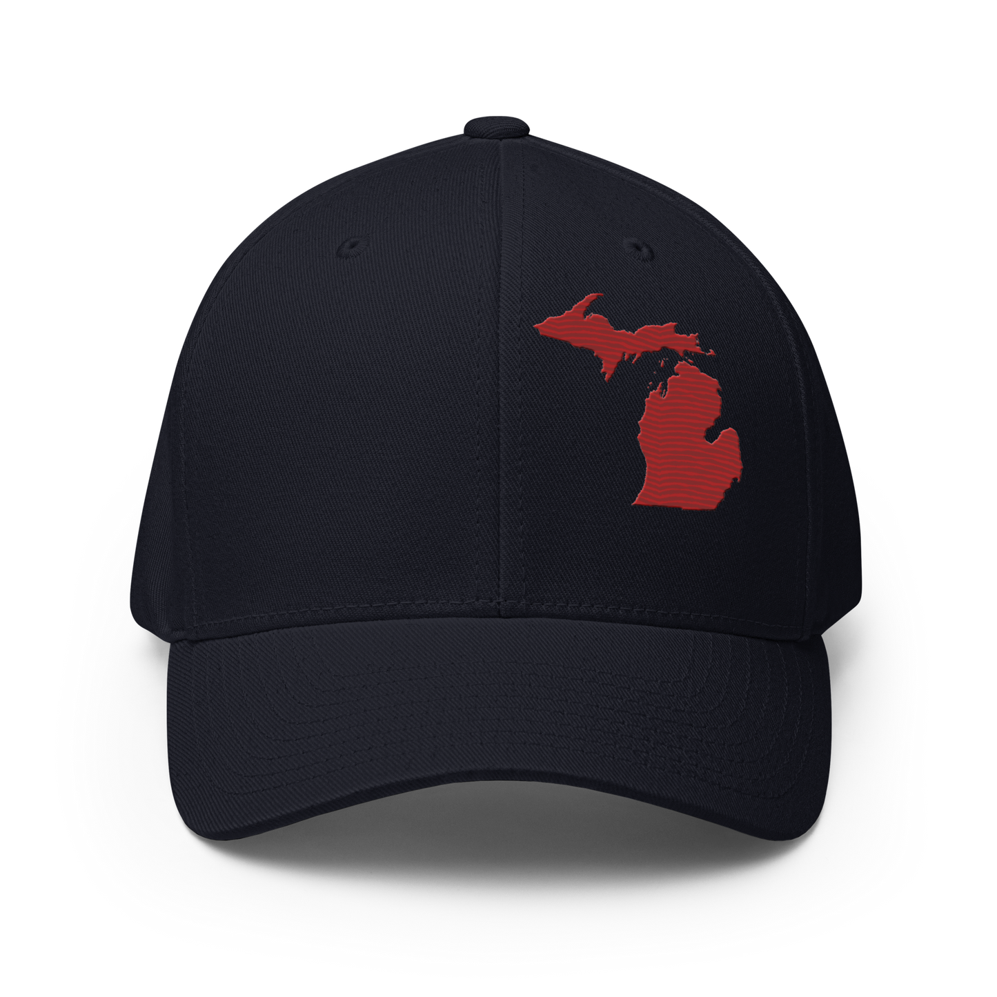 Michigan Fitted Baseball Cap | Thimbleberry Red Outline