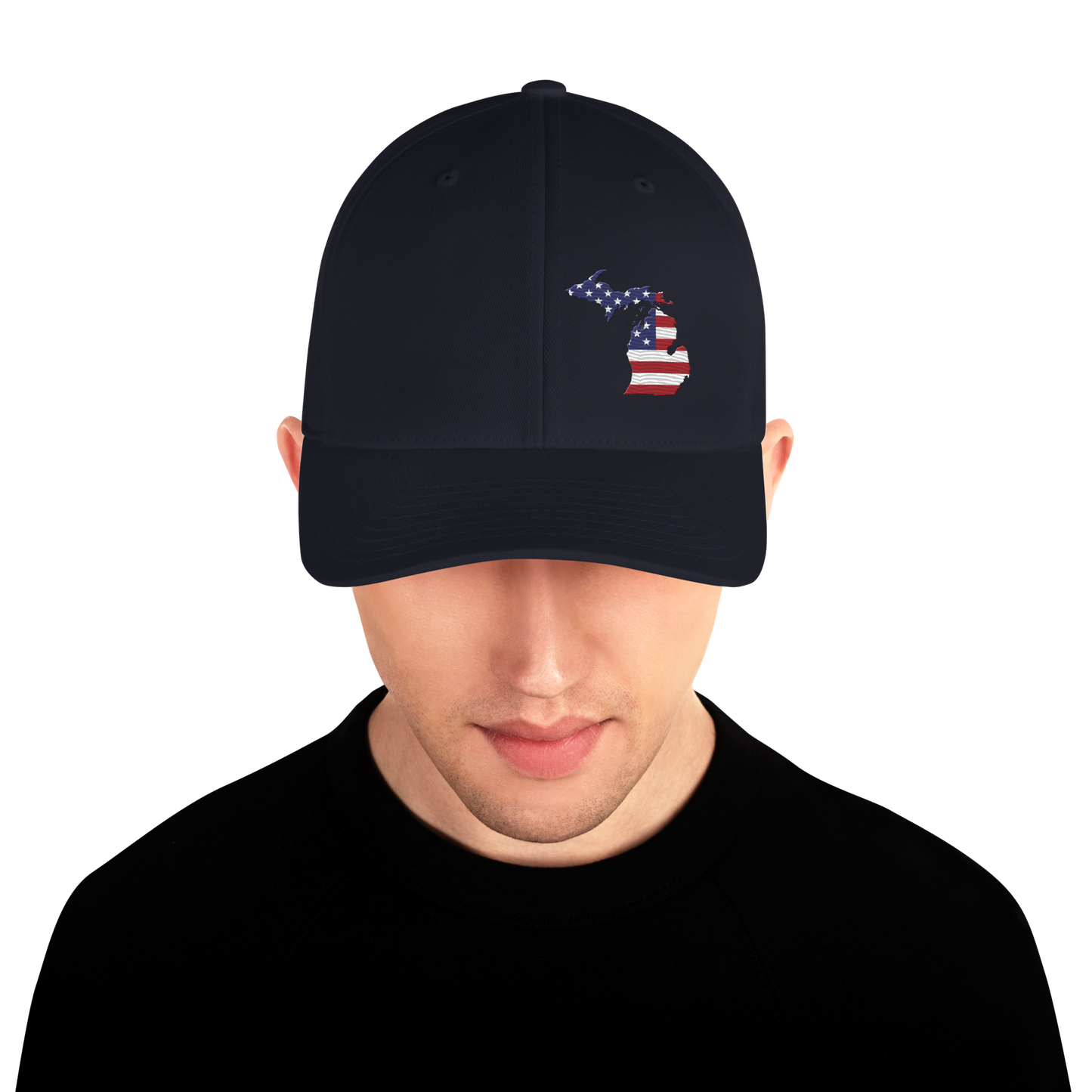 Michigan Fitted Baseball Cap | Patriotic Outline