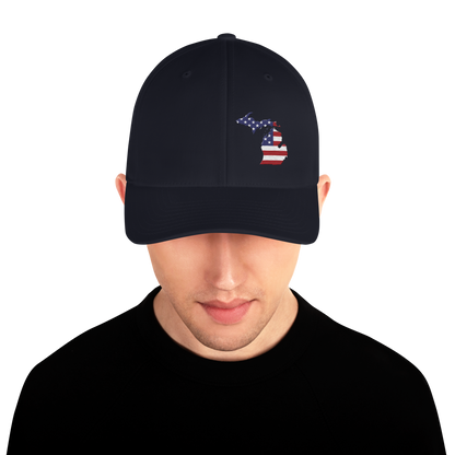 Michigan Fitted Baseball Cap | Patriotic Outline