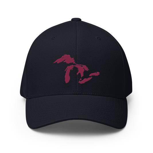 Great Lakes Fitted Baseball Cap | Ruby Red