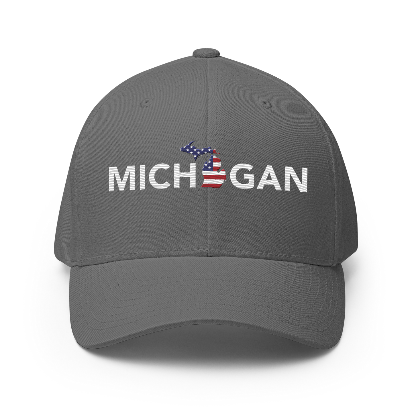 'Michigan' Fitted Baseball Cap (Sans Font Patriot Edition)