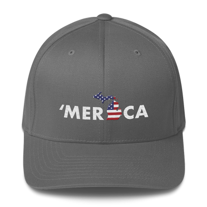 Michigan 'Merica' Fitted Baseball Cap