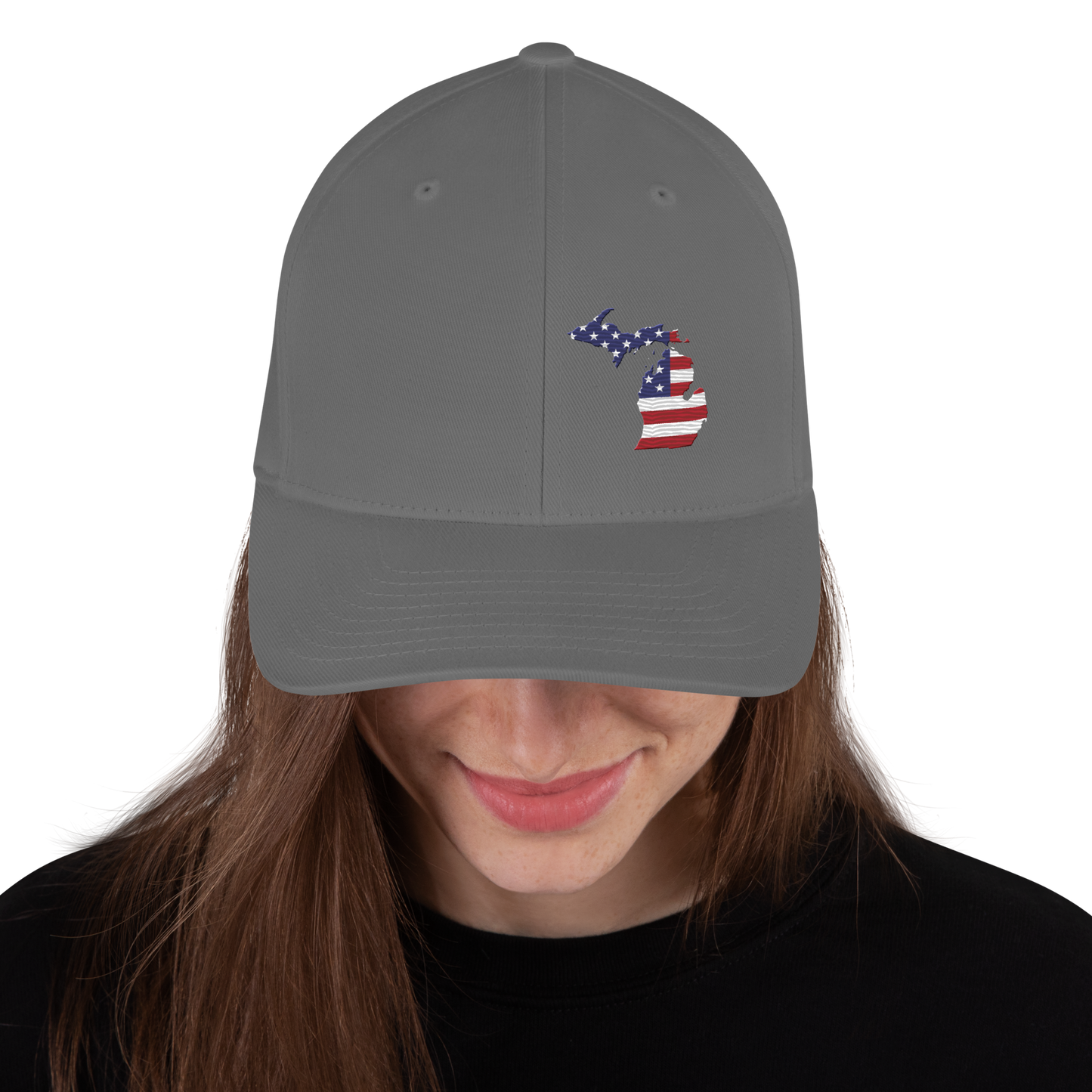 Michigan Fitted Baseball Cap (Patriot Edition)