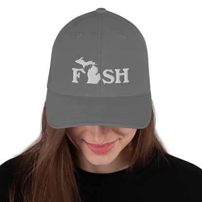 Michigan 'Fish' Fitted Baseball Cap