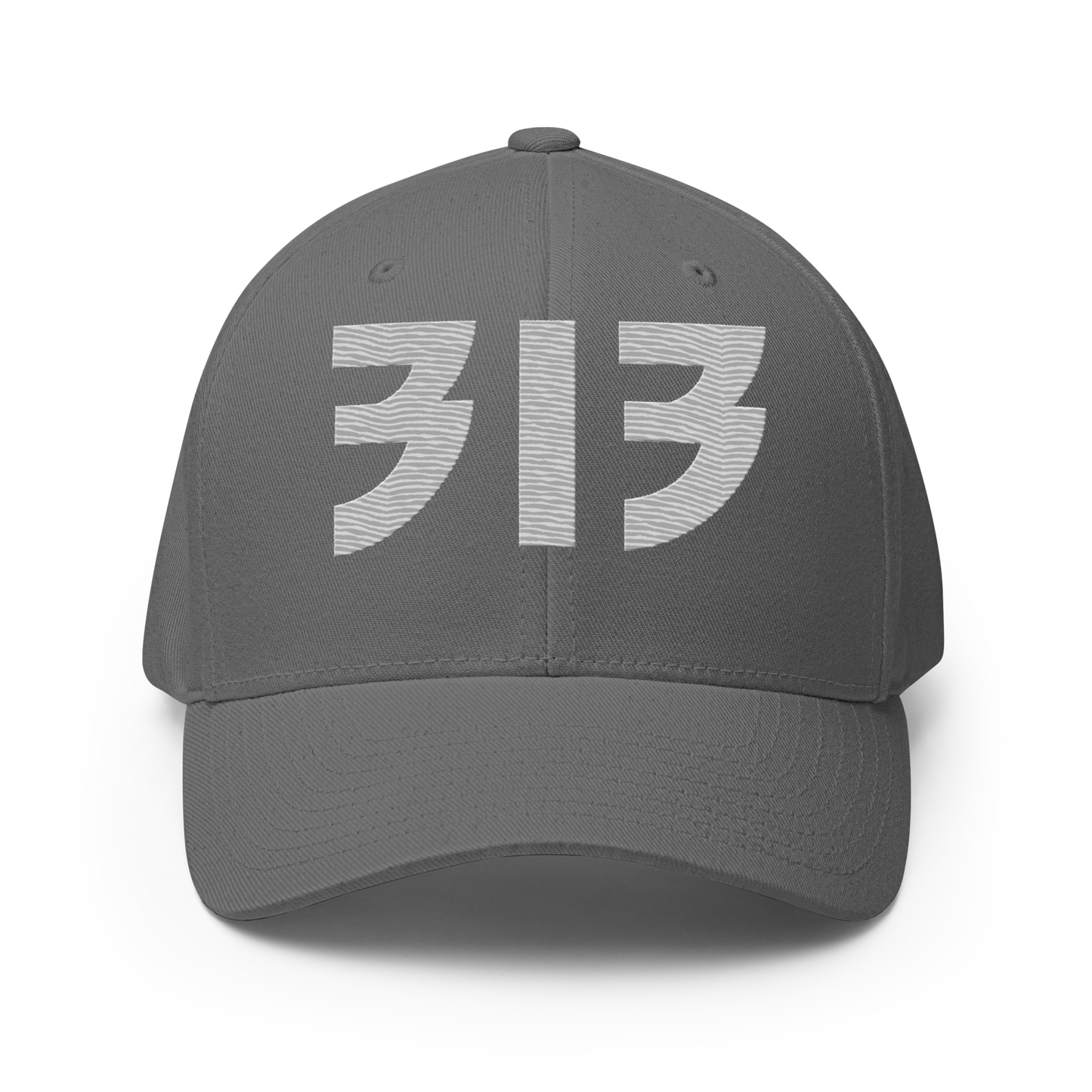 Detroit '313' Fitted Baseball Cap (Glam Font) | Platinum