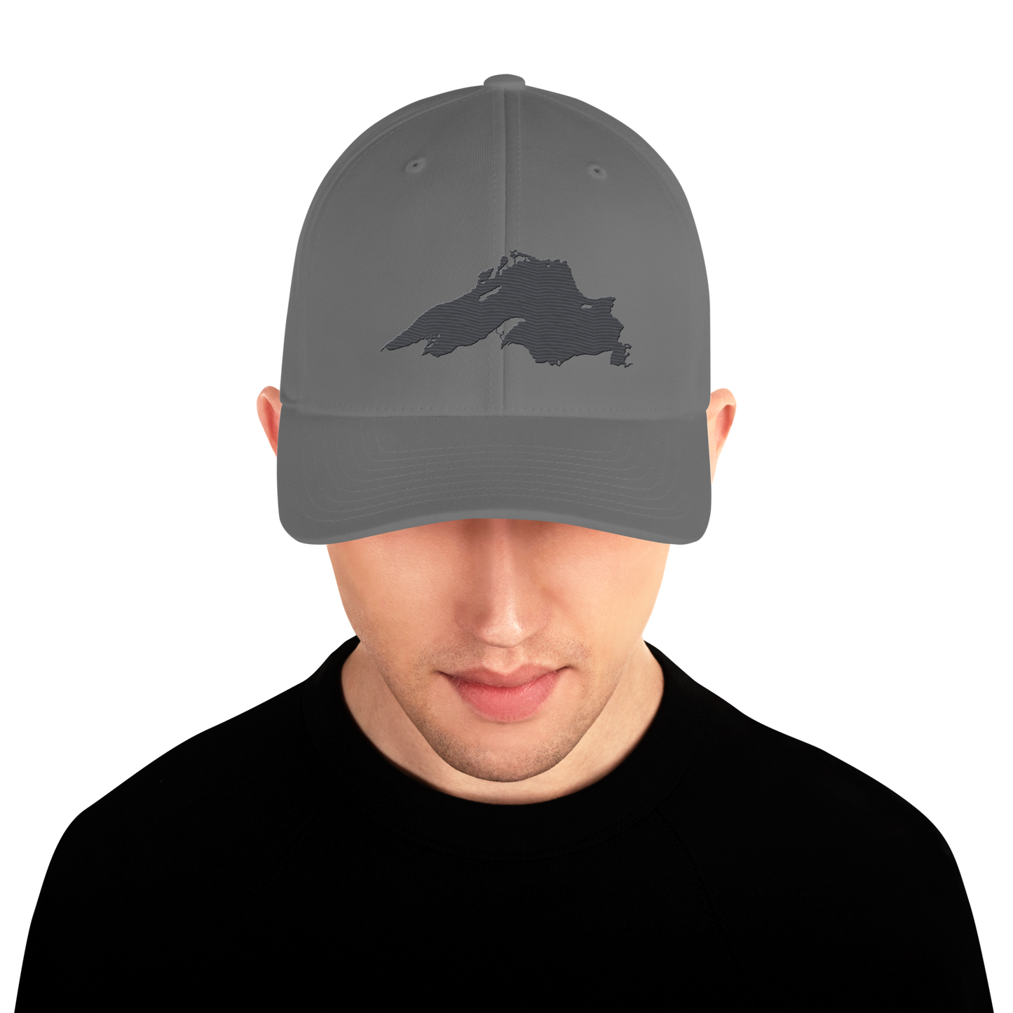 Lake Superior Fitted Baseball Cap | Iron Ore Grey