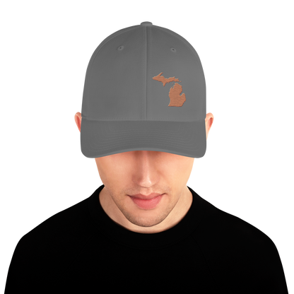 Michigan Fitted Baseball Cap | Copper Outline