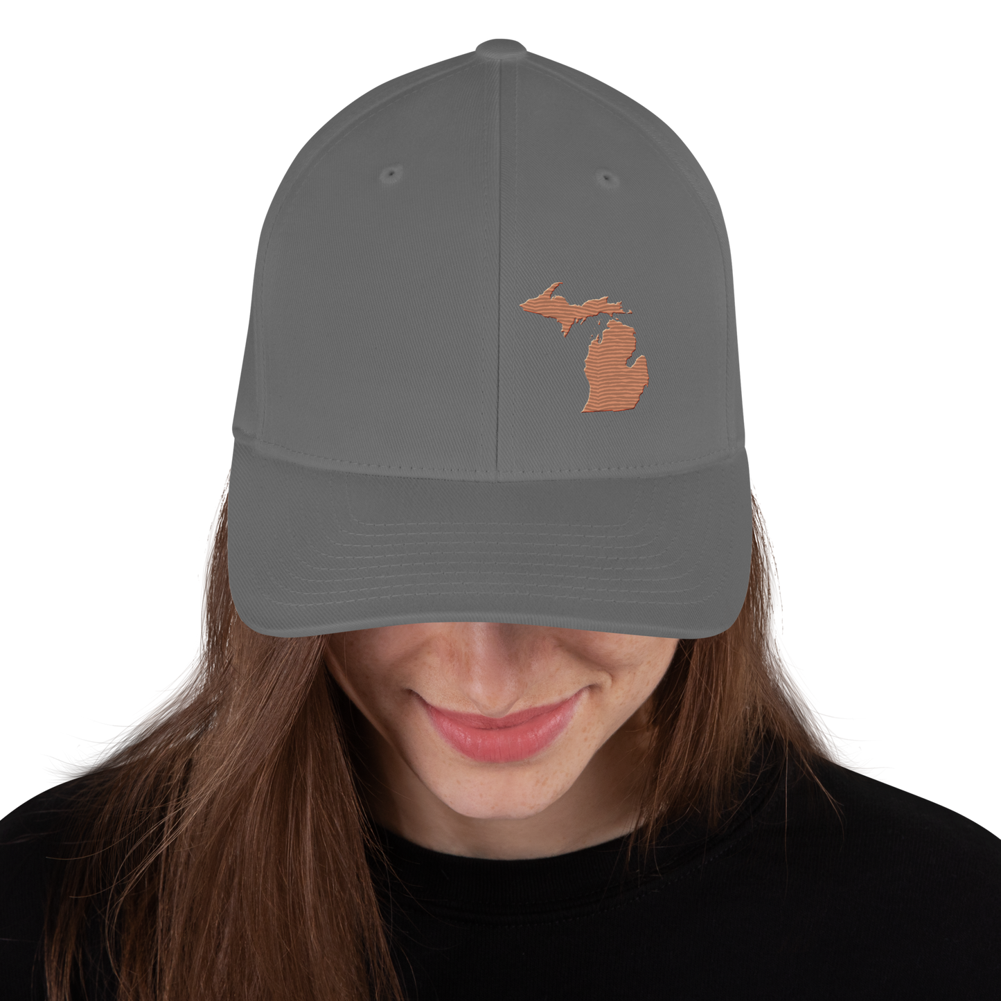 Michigan Fitted Baseball Cap | Copper Outline